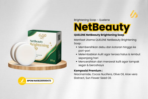 [Image of Sabun Padat QUELENE NETBEAUTY BRIGHTENING SOAP]